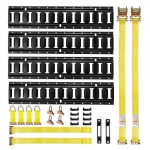 E-Track kinnitussiinide komplekt, 20 osa, 4 tk &agrave; 0,6 m, rihmade ja kinnitustega