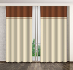 Mariall osaliselt pimendav kardin ZMH-147, 160x250 cm, pruuni/liivakarva toonis