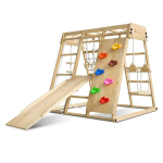 Sisemine ronimiskomplekt lastele liuguriga 102x98x100 cm helepruun