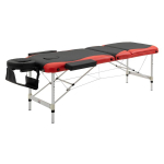 Massaažilaud kokkupandav reguleeritav 215x81 cm kuni 225 kg, must ja punane