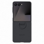 Samsung Galaxy Z Flip 7 mustikast silikoonist kaitsekohver ja selfie-r&otilde;ngas