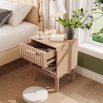 &Ouml;&ouml;kapp sahtlite ja avatud panipaigaga, 40x35x55 cm, MDF materjal, naturaalse puidu v&auml;rv