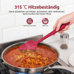 4 silikoonspaatli komplekt, kuumakindel kuni 315&deg;C, punane
