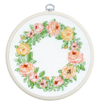 Ristpistekomplekt koos tikkimisr&otilde;ngaga &bdquo;Rooside elegants&ldquo; 11 x 11 cm SBC111