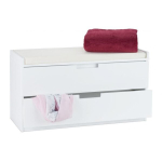 Esiku pink 2 kambriga 48,5x87x38cm, valge