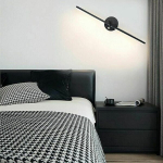 LED valgusveideri su &uuml;hendusliiniga, 2 kuldad, 12W, LED valgusveideri 73cm, kaksikordne LED, 300&deg; joon, must 3000K |MOON