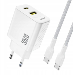 V&auml;line aku 20 000 mAh valge sisseehitatud juhtmega K13Pro