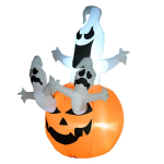 T&auml;ispuhutav Halloweeni k&otilde;rvits vaimudega, 180 cm, LED-valgustus, oranž, pol&uuml;ester