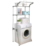 Pesumasina pealne vannitoa korraldaja 2-tasandiline metallist reguleeritav 173 cm