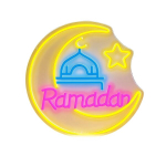 Neon Ramadan LED Dekoratsioon V&auml;rviline 38x38 cm
