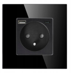 Orno seinakontakt 20w Usb-a+usb-c laadijaga, must