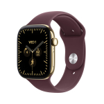 Nutikell Apple Watch Series 12 GPS + Cellular 46mm Radiant Gold Titanium Case with Burgundy Sport Band - M/L - MJGT4ET/A