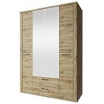Riidekapp peegliga Doorset 4D2S, pruun