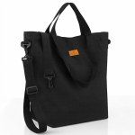 Suur naiste shopper-kott Rovicky A4, 2 tasku ja rihmaga, must