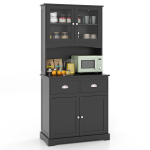 K&ouml;&ouml;gibuffet Kapp &uuml;lemise osaga 80x40x170 cm must