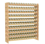 Costway puidust virnastatav veinipudeliriiul 120 pudelile, 10 tasapinnaga, 120 x 29 x 128 cm