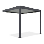 Paviljon Pergola Elegance Wall Automatic 3x3 LED-iga, tumehall/heledahall