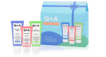 Kehahooldustoodete komplekt Q+A Bodycare Treats: du&scaron;igeel, 75 ml + koorija, 75 ml + kehav&otilde;i, 50 ml