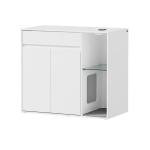 SoBuy kassiliivakapp peidetud kassiliivakastikuga, sahtli ja kahe uksega, valge, 85 x 45 x 75 cm, HAT08-E-W