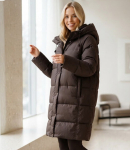 Pikk, lihtne, tikitud, kapuutsiga oversize-suuruses suletakk KACZY PUCH, One Size