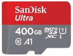 Telefoni m&auml;lukaart Sandisk 400 GB Ultra Android microSDXC + SD-adapter + m&auml;lutsooni rakendus 100 MB/s A1 klass 10 UHS-I