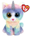 Pl&uuml;&uuml;sist m&auml;nguasi TY Beanie Boos HEATHER - v&auml;rviline kass, sarvega, 15 cm, 36250