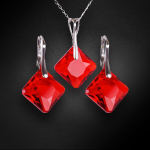 Naiste ehete komplekt &bdquo;Shimmer (Light Siam)&ldquo; koos Swarovski kristallidega