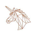 Metallist seinadekoratsioon Unicorn Copper, 53x50 cm
