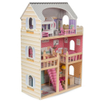 Suur puidust 3-korruseline nukumaja terrassi, m&ouml;&ouml;blikomplekti ja LED valgustusega!