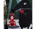 Ristpistes tikkimiskomplekt "H&auml;sti, ma s&ouml;&ouml;n su hiljem &auml;ra!" &uuml;tles hunt, 40 x 40, RTO