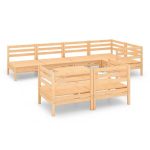 vidaXL Aiam&ouml;&ouml;bli komplekt, 8 osa, t&auml;ism&auml;nnipuit, Pruun