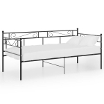 vidaXL diivanvoodi raam, must, metall, 90 x 200 cm