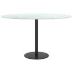 vidaXL lauaplaat, valge &Oslash;70x0,8 cm, karastatud klaas marmordisain