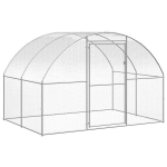 vidaXL kanakuut, 3 x 2 x 2 m, tsingitud teras, Sidabro