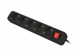 Multiprise - Lanberg - 5 Prises Schuko - 1,5 m - Noir - Int&eacute;rieur