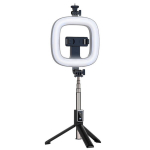 CP X1 LED 16 cm laetav selfie-lamp BT kaugjuhtimispuldi ja k&auml;epidemega + p&otilde;randaalus 20&ndash;90 cm + telefonihoidik