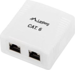 Lanberg Pinnale paigaldatav kast OS6-0002-W, 2x RJ45, valge, 26-22 AWG, varjestatud pistikud