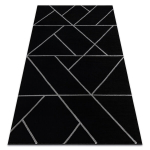 Vaip EMERALD eksklusiivne 7543 glamour, stiilne geomeetriline must / h&otilde;bedane, 140x190 cm