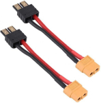2 tk 12AWG XT60 naissoost &uuml;hendusega silikoonkaabli adapter, mis &uuml;hildub Traxxas RC LiPO NiMH ESC-laadijaga, 10CM