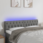 vidaXL LED-voodipeats, tumehall, 144x7x78/88 cm, kangas