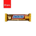 &Scaron;okolaaditahvel Snickers Kreemjas, maap&auml;hklikreemi ja r&ouml;stitud p&auml;hklitega, 36,5g x 24 tk.
