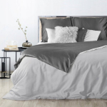 Eurofirany satiinist puuvillane voodipesukomplekt Nova3 Steel, 160x200, 3-osaline, hall