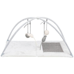 TRIXIE Krammat - 60 x 33 x 42 cm - Med h&auml;ngande leksaker p&aring; en tr&aring;d - Ljusgr&aring; - F&ouml;r katt