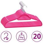 vidaXL 20 tk riidepuud, libisemiskindel, roosa, samet