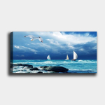 Reproduktsioon l&otilde;uendil Laevad, 30x80 cm