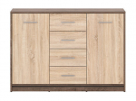 Kummut BRW Nepo Plus 2D4S, pruun / tamme v&auml;rv