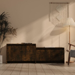 vidaXL telerialus, suitsutatud tamm, 146,5x35x50 cm, puitlaastplaat