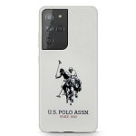 US Polo USHCS21LSLHRWH S21 Ultra G998 white / white Silicone Logo