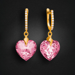 Naiste h&otilde;bedased k&otilde;rvar&otilde;ngad DiamondSky "Romantic Heart III (Rose)" Swarovski kristallidega