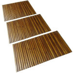 3 Puidust vannimatti 80 x 50 cm, akaatsia, Pruun